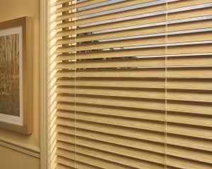 Everwood Faux Wood Blinds - Tilted Open